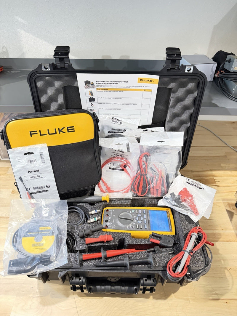FLUKE 287 AN/GSM-437 DIGITAL MULTIMETER TESTER KIT TESTED
