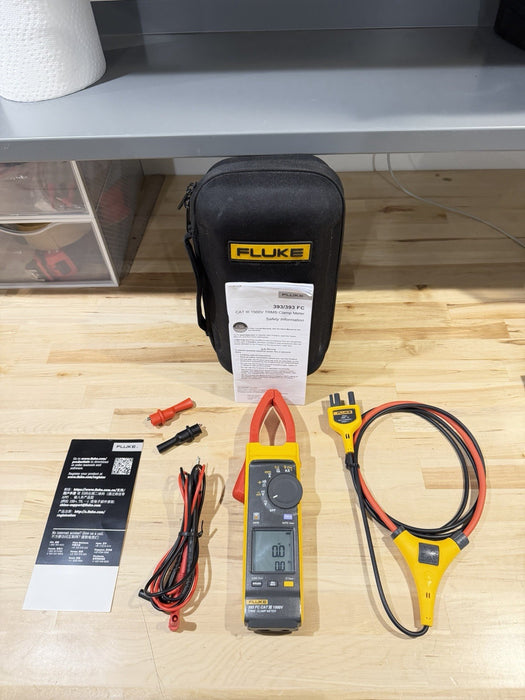 FLUKE 393 FC CAT III 1500V TRMS CLAMP METER WITH IFLEX PROBE & LEADS TESTED