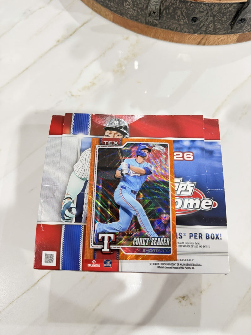 2026 Topps Chrome Baseball Orange 1/25 Corey Seager Refractor #28 Texas Rangers