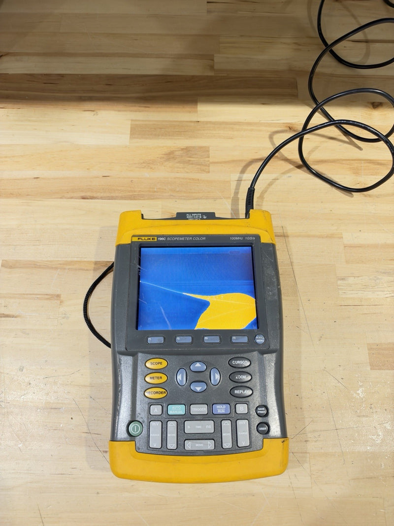 FLUKE 196C SCOPEMETER COLOR W/ LEADS 100MHZ 1GS/S (PARTS ONLY) SHIPS FAST