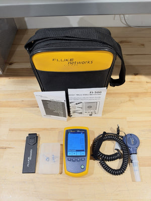 FLUKE NETWORKS FI-500 FIBER-INSPECTOR MICRO KIT W/  ACCESSORIES (TESTED)