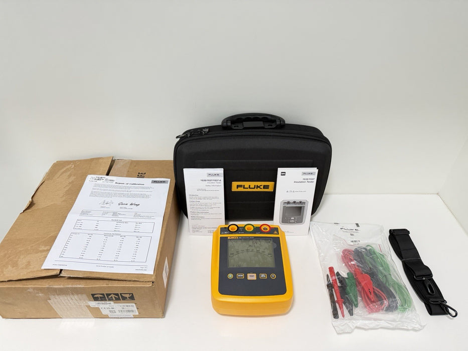 FLUKE 1535 MEGOHMMETER INSULATION TESTER W/ LEADS & CASE (CALIBRATED 2025) NEW