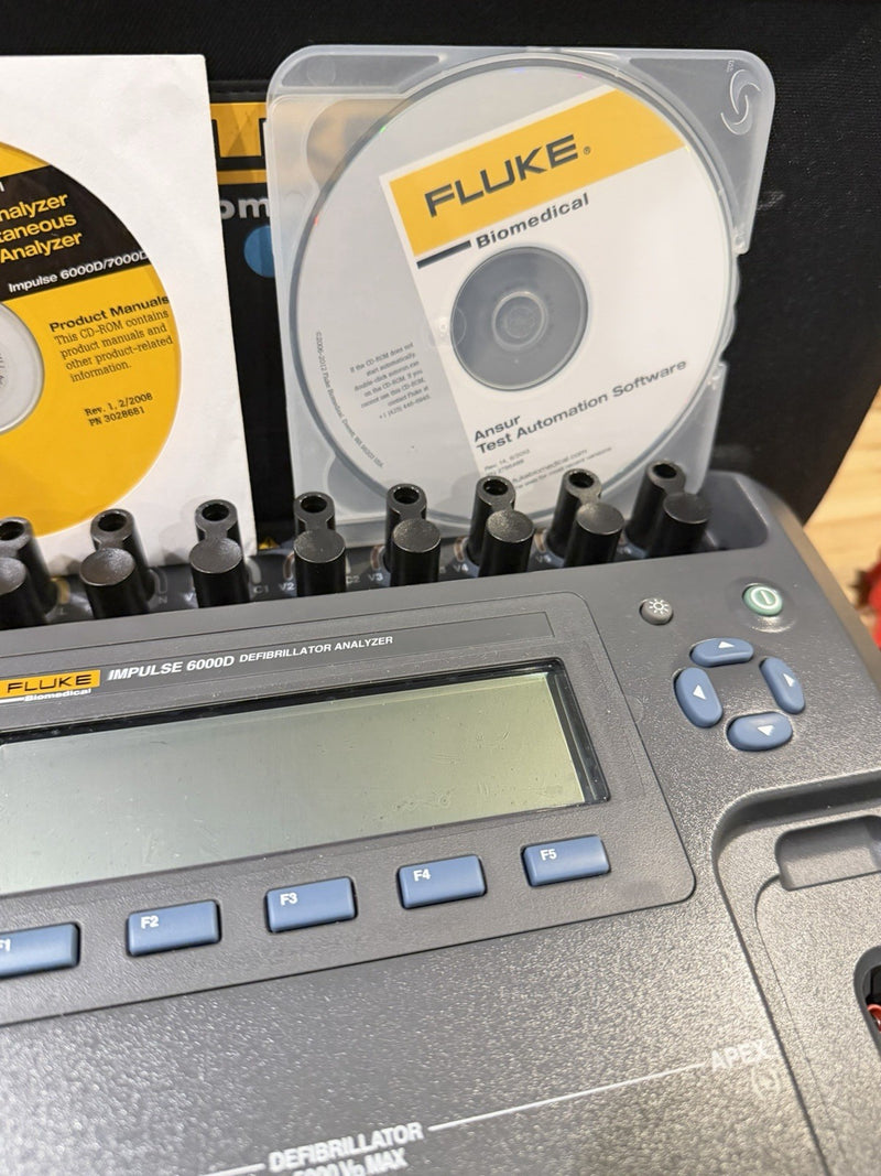 FLUKE BIOMEDICAL IMPULSE 6000D ANALYZER W LEADS & CHARGER TESTED