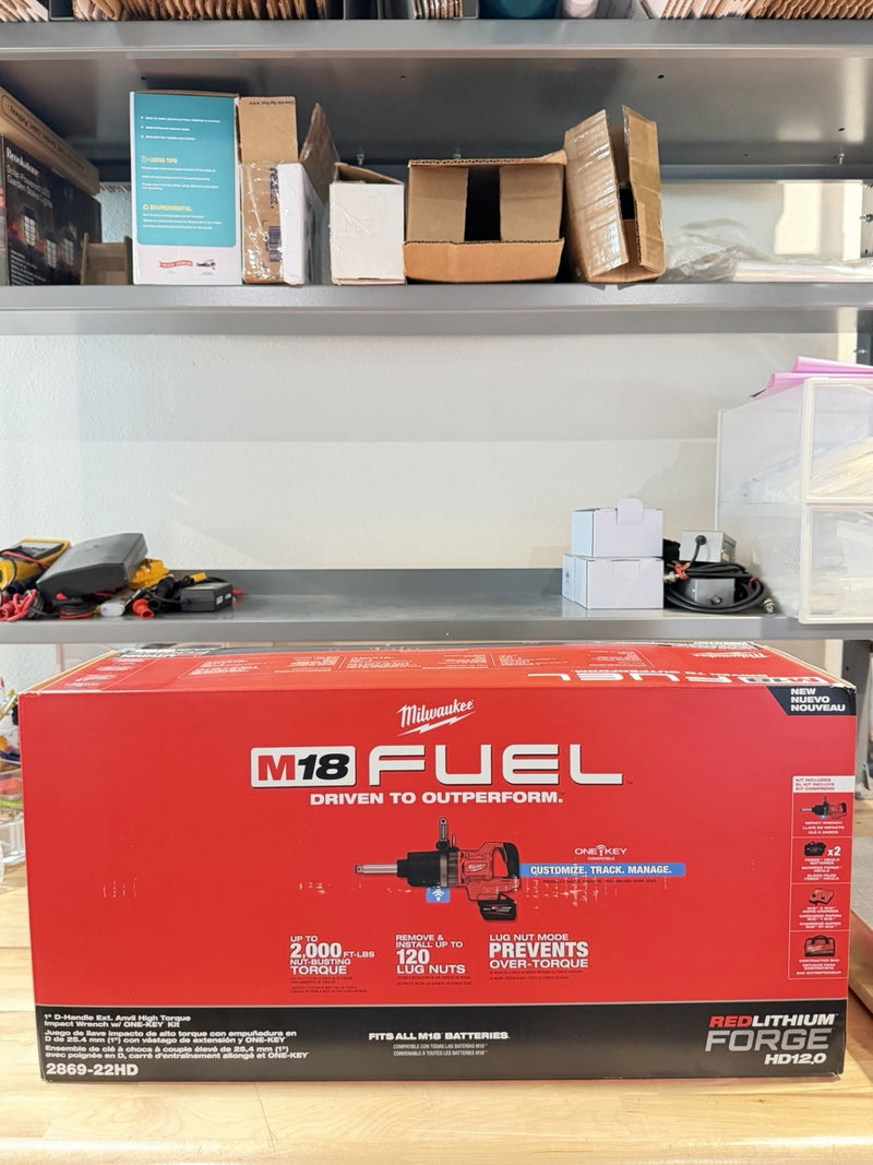 MILWAUKEE 2869-22HD M18 1" EXTENDED ANVIL CORDLESS IMPACT WRENCH KIT