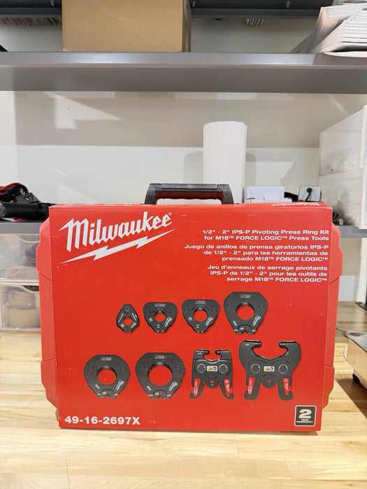 MILWAUKEE 49-16-2697X  1/2”-2” IPS-P PIVOTING PRESS RING KIT -NEW FACTORY SEALED