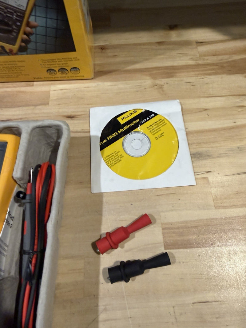 FLUKE 187 TRUE RMS MULTIMETER WITH LEADS & CLIPS TESTED RARE
