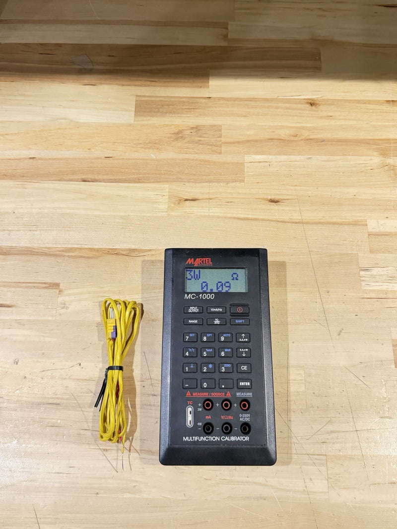 MARTEL ELECTRONICS MC-1000 PROCESS CALIBRATOR W/PROBE (TESTED)