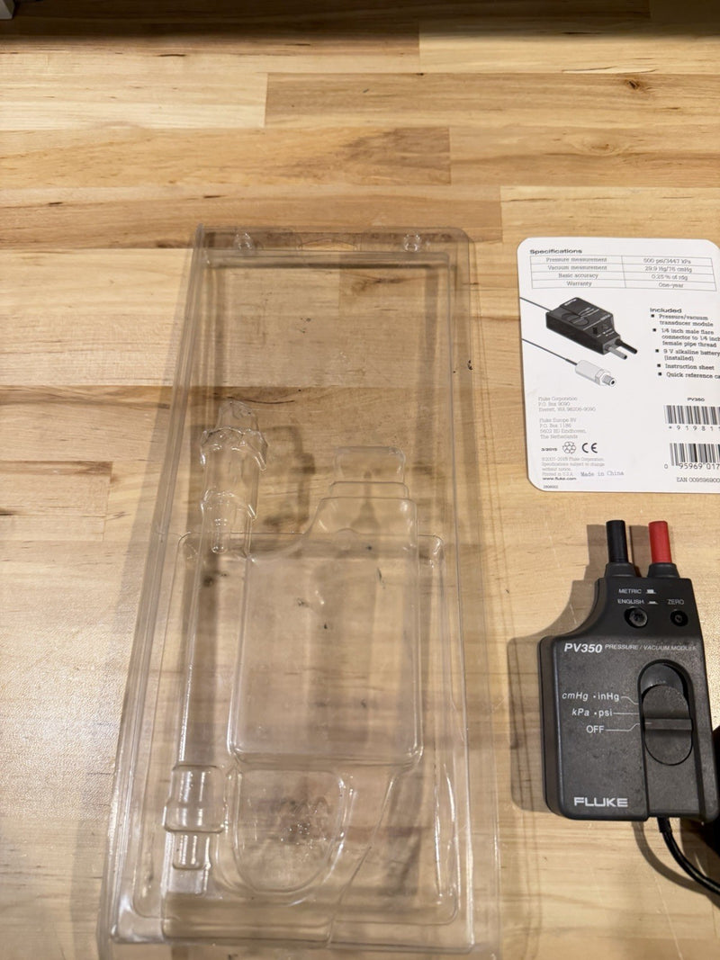 FLUKE PV350 PRESSURE VACUMM TRANSDUCER MODULE WITH BAG TESTED