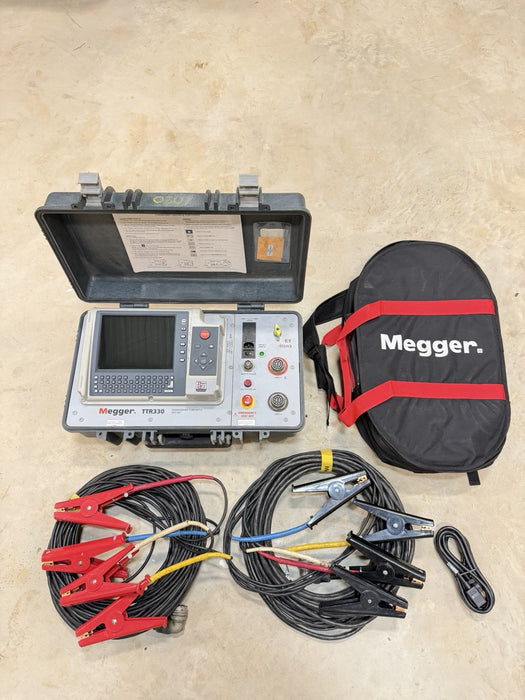MEGGER TTR330 TRANSFORMER TURN-RATIO TEST SET W/ CABLES & BAG  (TESTED)
