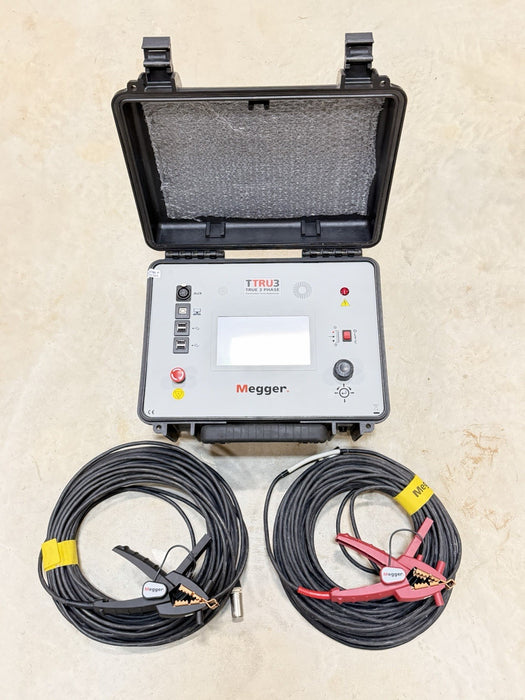 MEGGER TTRU3 PRO TRUE 3-PHASE TRANSFORMER TURNS RATIOMETER WITH CABLES TESTED