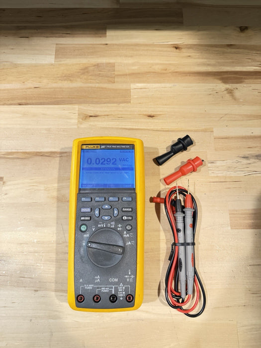 FLUKE 287 TRUE RMS ELECTRONIC LOGGING DIGITAL MULTIMETER WITH LEADS & CLIPS