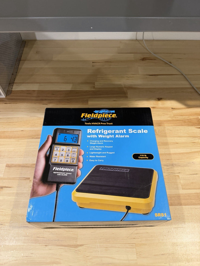 FIELDPIECE SRS1 REFRIGERANT SCALE WITH WEIGHT ALARM & CASE 110LB CAPACITY