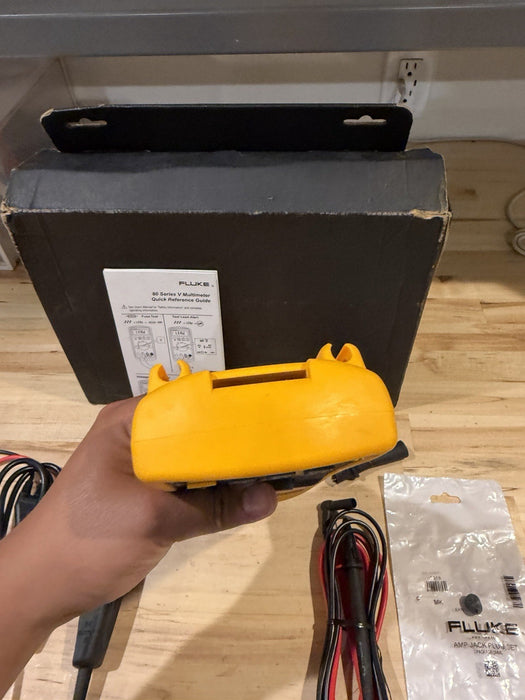 FLUKE 87V TRUE RMS MULTIMETER KIT W/ LEADS & I400 KIT (TESTED) SHIPS FAST