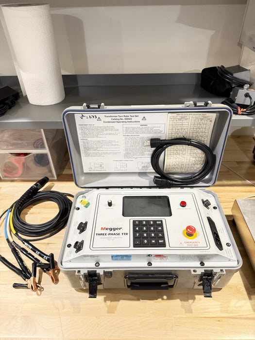 MEGGER THREE-PHASE TTR 550503 TRANSFORMER TURN-RATIO TESTER WITH LEADS TESTED