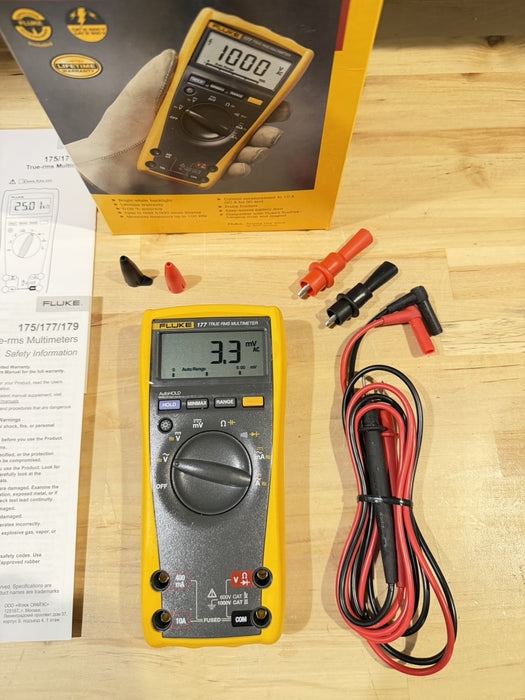 FLUKE 177 TRUE RMS DIGITAL MULTIMETER & TEMPERATURE (NEW FACTORY SEALED)MFD 2025