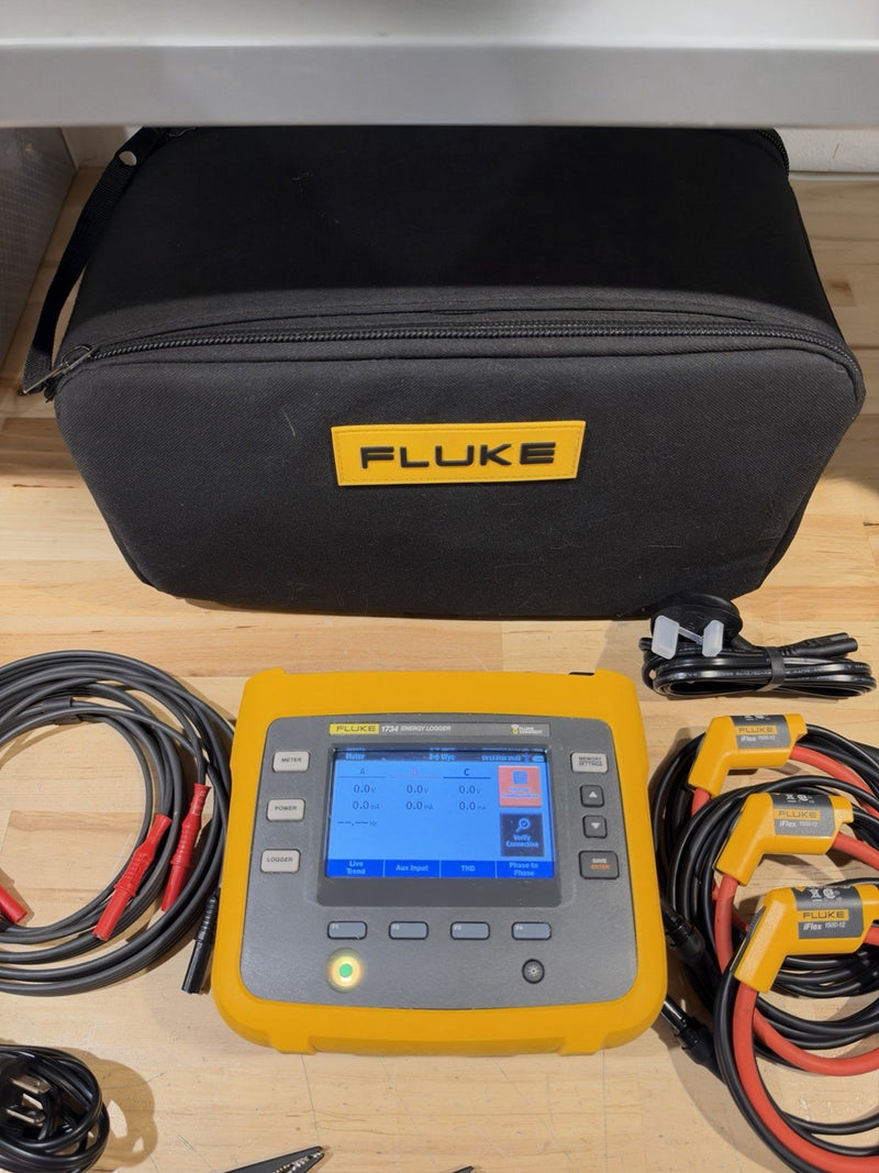 FLUKE 1734 ENERGY LOGGER KIT W/ ACCESSORIES (FREE SHIPPING)