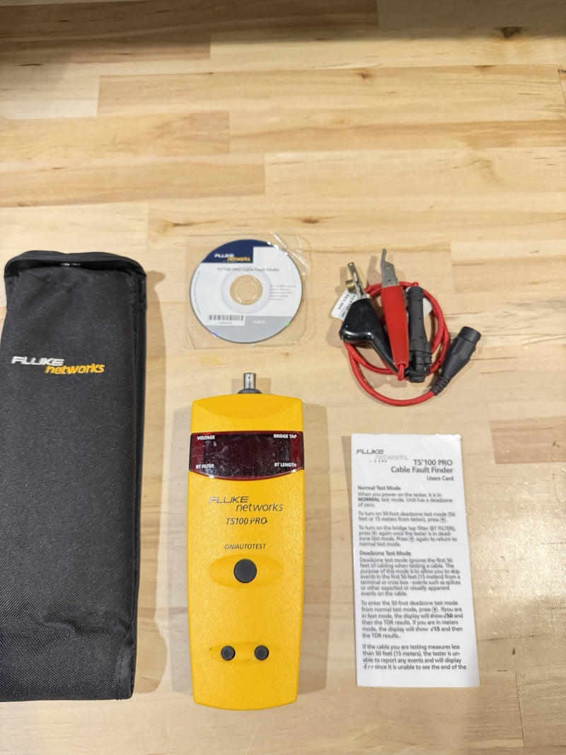 FLUKE NETWORKS TS 100 PRO CABLE FAULT FINDER TESTED