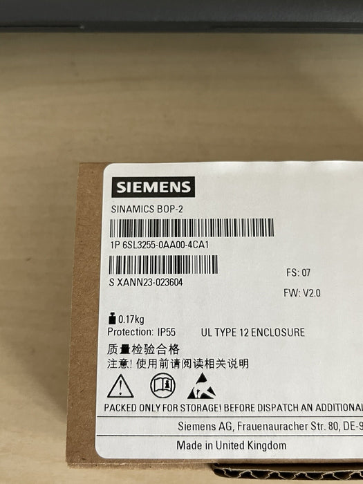 SIEMENS 6SL3255-0AA00-4CA1 BASIC OPERATOR PANEL BOP-2 G120 DRIVE HIM NEW