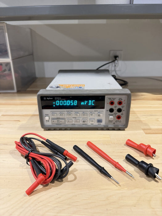 AGILENT 34401A 6 1/2 DIGIT MULTIMETER W/ LEADS (TESTED) SHIPS FAST