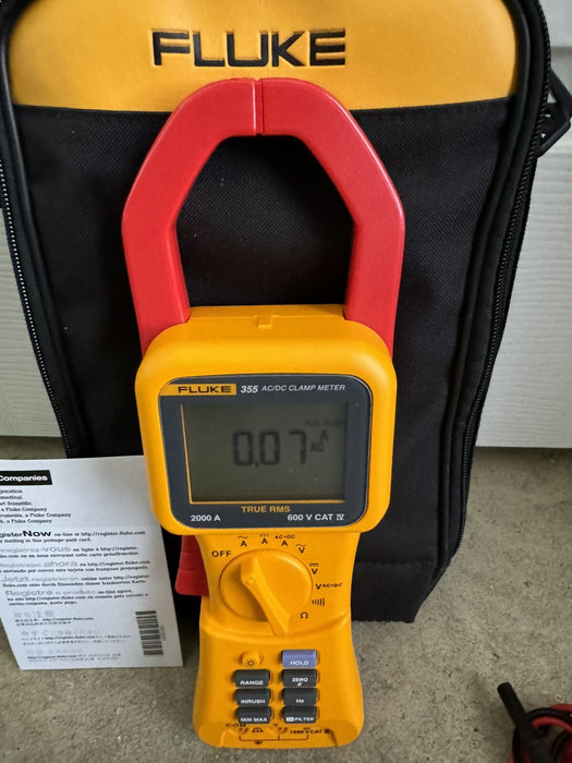FLUKE 355 TRUE RMS 2000 A CLAMP METER AC DC 1400 TESTED