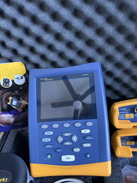 FLUKE NETWORKS OPTIFIBER OTDR KIT WITH 2 X OFTM-5732 MODULES TESTED