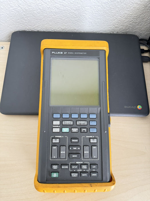 FLUKE 97 AUTO SCOPEMETER DUAL TRACE 50 MHZ HANDHELD OSCILLOSCOPE FOR PARTS