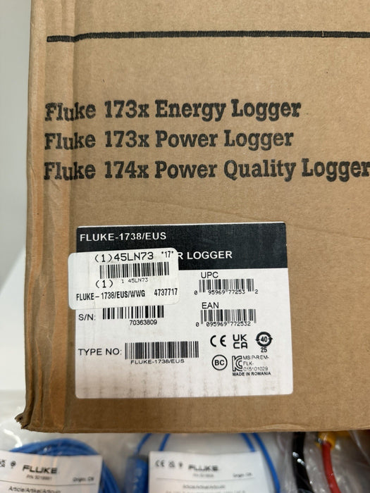 FLUKE 1738 POWER LOGGER KIT 3 PHASE W/ACCESSORIES/CALIBRATED 2026 NEW SHIPS FREE