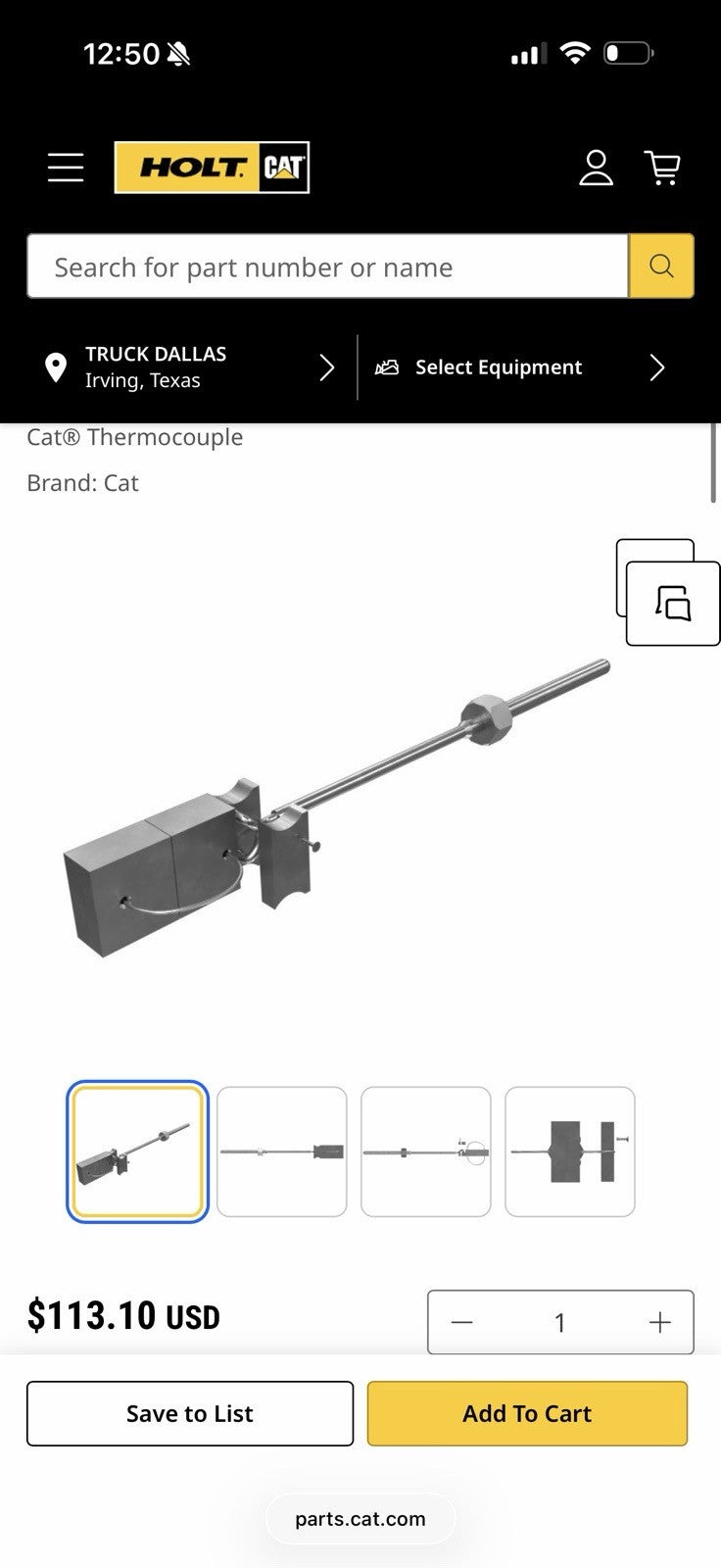 CAT 7E-6830 350MM LONG THERMOCOUPLE
