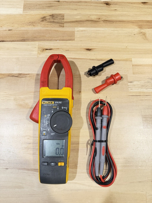 FLUKE 374 FC TRMS CLAMP METER W/ LEADS & CLIPS (TESTED) SHIPS FAST