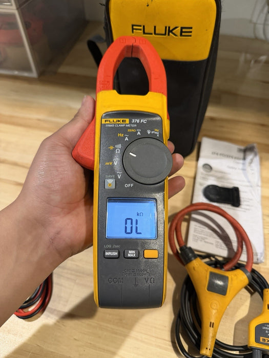 FLUKE 376FC WIRELESS TRUE RMS AC/DC CLAMP METER W/LEADS - SHIPS FAST