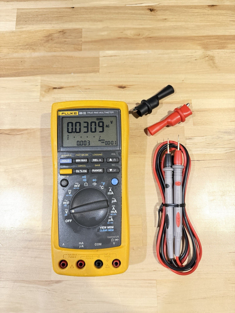 FLUKE 89 IV TRUE RMS MULTIMETER WITH LEADS & CLIPS TESTED