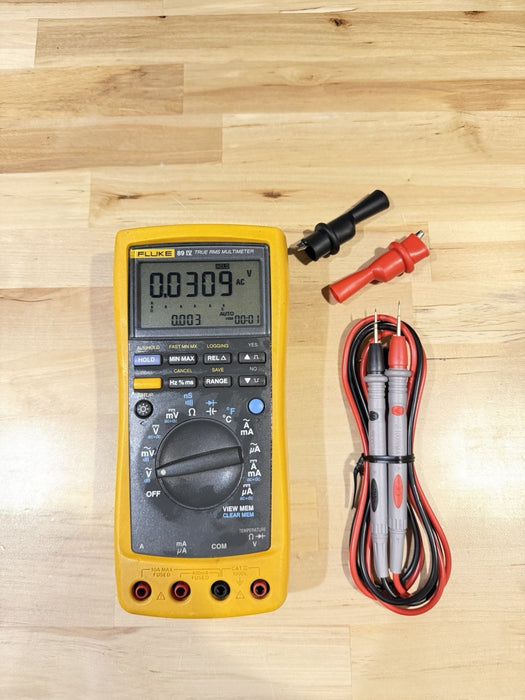 FLUKE 89 IV TRUE RMS MULTIMETER WITH LEADS & CLIPS TESTED