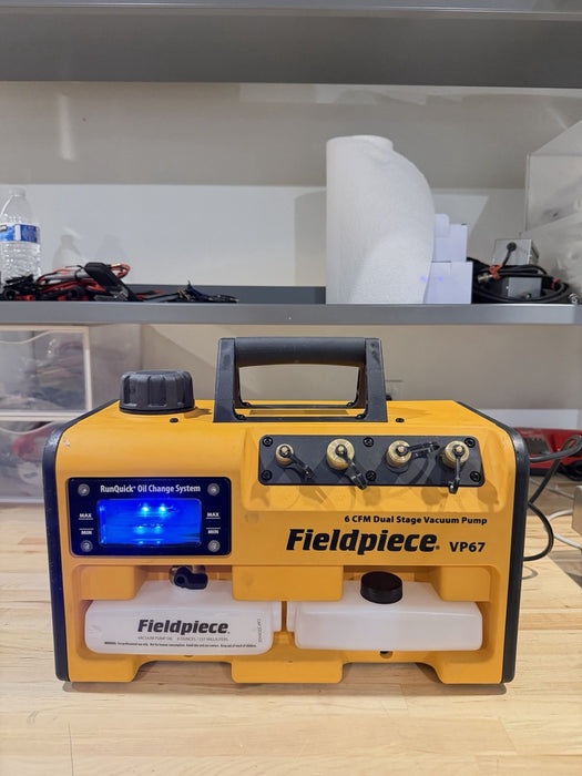 FIELDPIECE VP67 6 CFM DUAL STAGE VACUMM PUMP W/ CHARGER (TESTED) SHIPS FAST