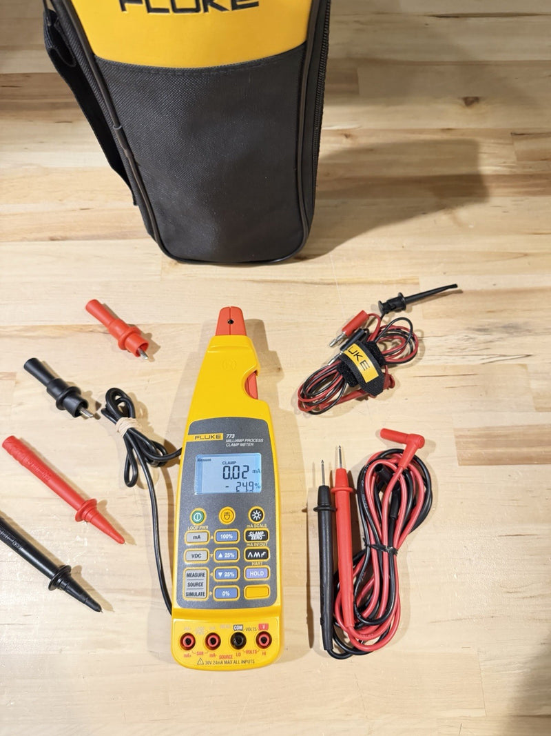FLUKE 773 MILLIAMP PROCESS CLAMP W/ LEADS (TESTED) FREE SHIPPING