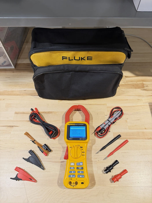 FLUKE 345 POWER QUALITY CLAMP METER W/LEADS & ACCESSORIES /FREE SHIPPING READ