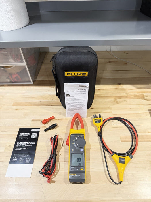 FLUKE 393 FC CAT III 1500V TRMS CLAMP METER WITH IFLEX PROBE & LEADS TESTED