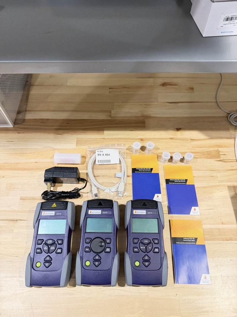 ACTERNA MK-3S OPTICAL TEST KIT OLA-55/OLS-55/OLP-55 WITH6 FRONT SHELLS/AC ADAPTERS