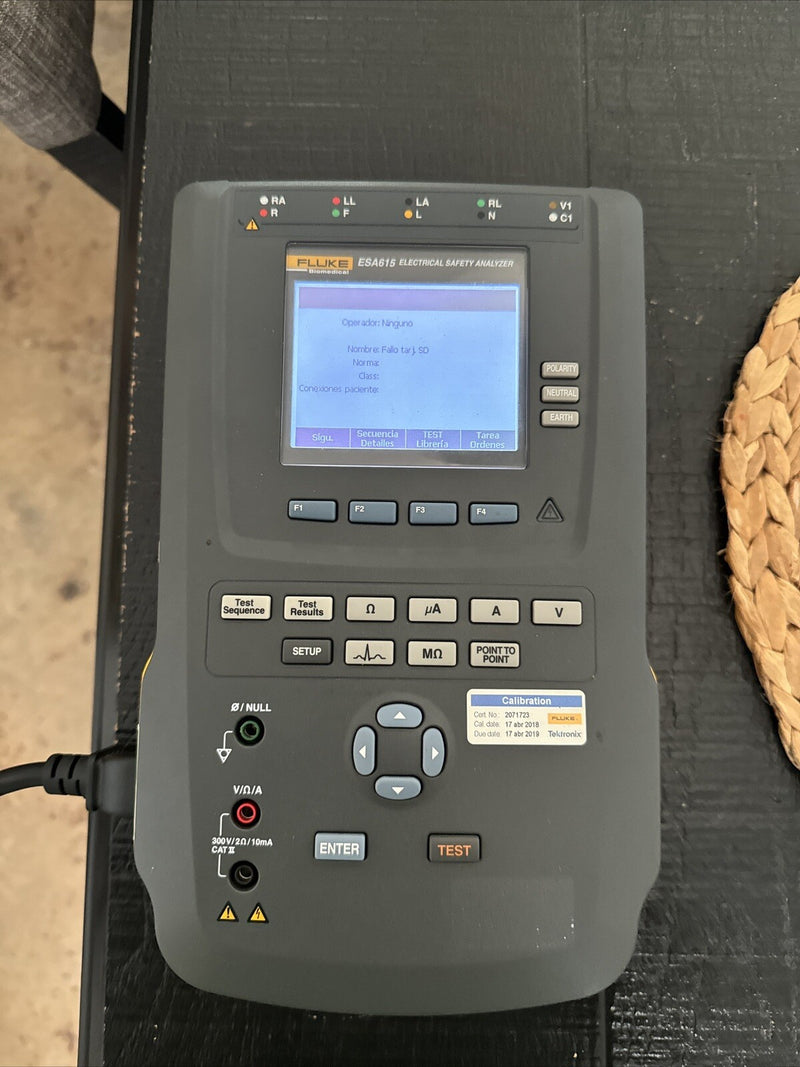 FLUKE ESA615 EU 230V ELECTRICAL SAFETY ANALYZER WITH ACCESSORIES