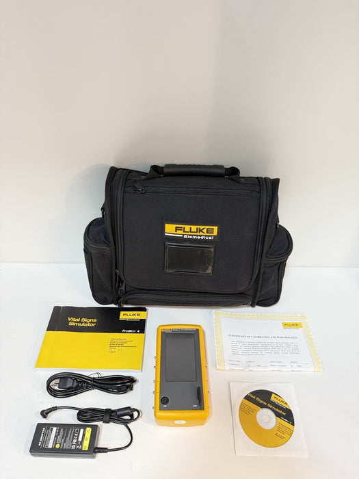 FLUKE PROSIM 4 VITAL SIGNS SIMULATOR WITH BAG & CERTIFICATE TESTED