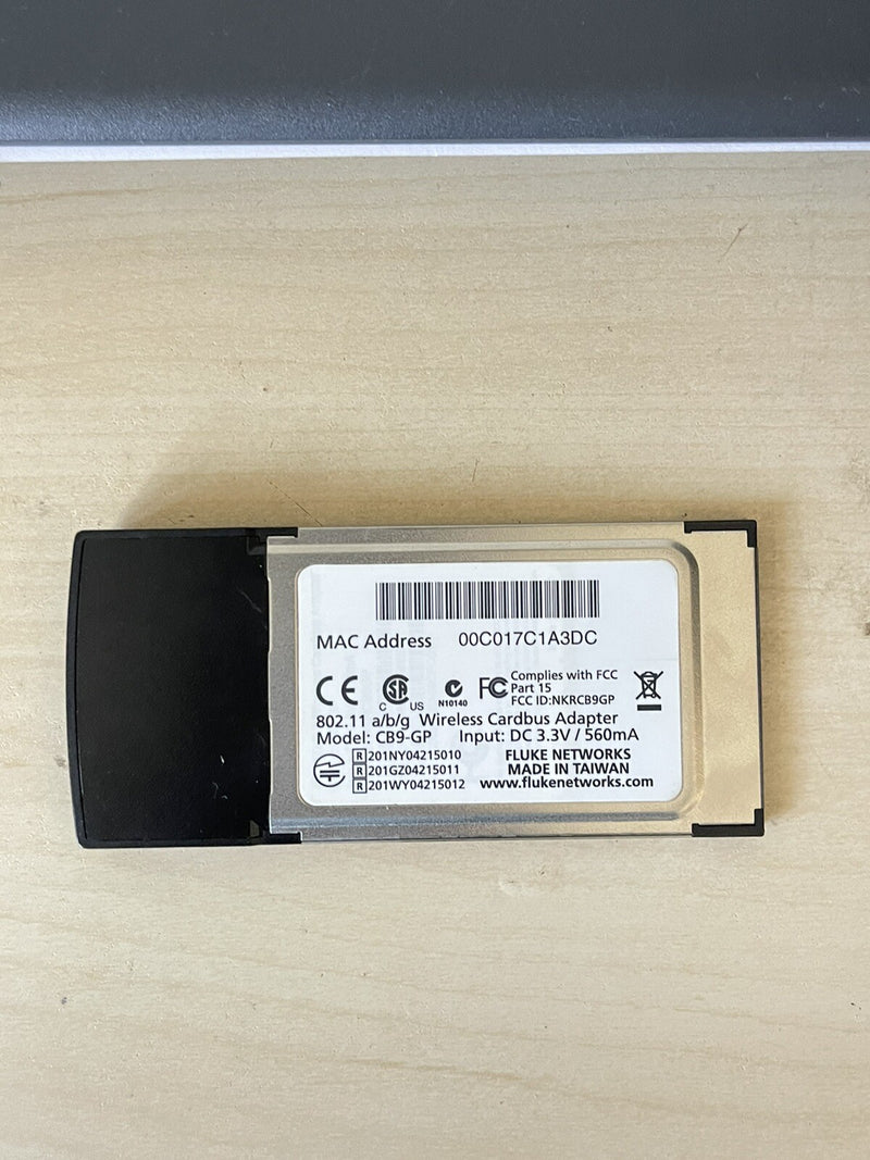 FLUKE NETWORKS 802.11 A B G N CARDBUS WIRELESS LAN ADAPTER WIFI AIRMAGNET
