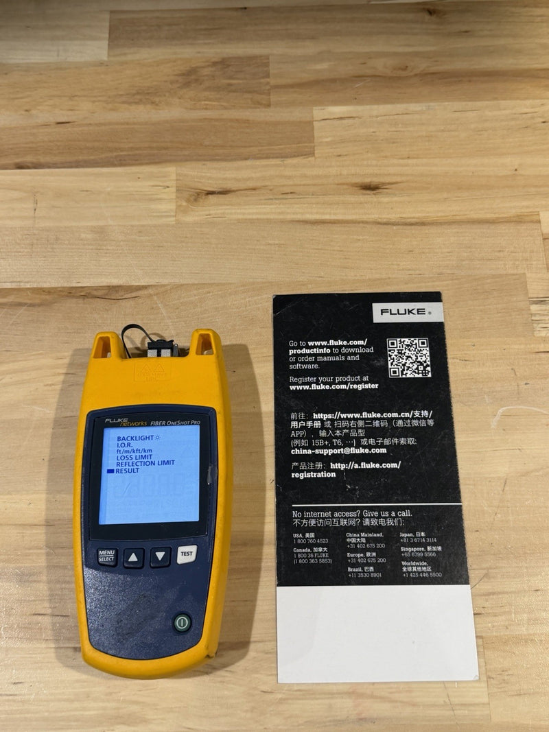FLUKE NETWORKS FIBER ONESHOT PRO SINGLEMODE TESTER