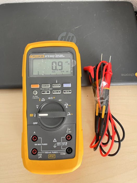 FLUKE 87V-MAX INDUSTRIAL TRUE RMS MULITMETER FLUKE WITH BAG & LEADS