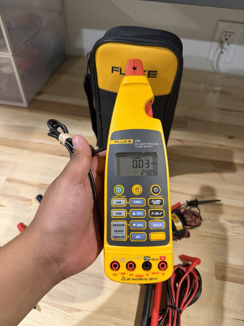 FLUKE 773 MILLIAMP PROCESS CLAMP W/ LEADS (TESTED) FREE SHIPPING