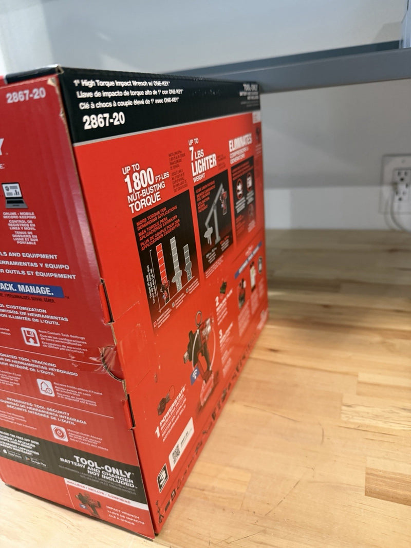 MILWAUKEE 2867-20 M18 FUEL 1" HIGH TORQUE IMPACT WRENCH WITHONE-KEY