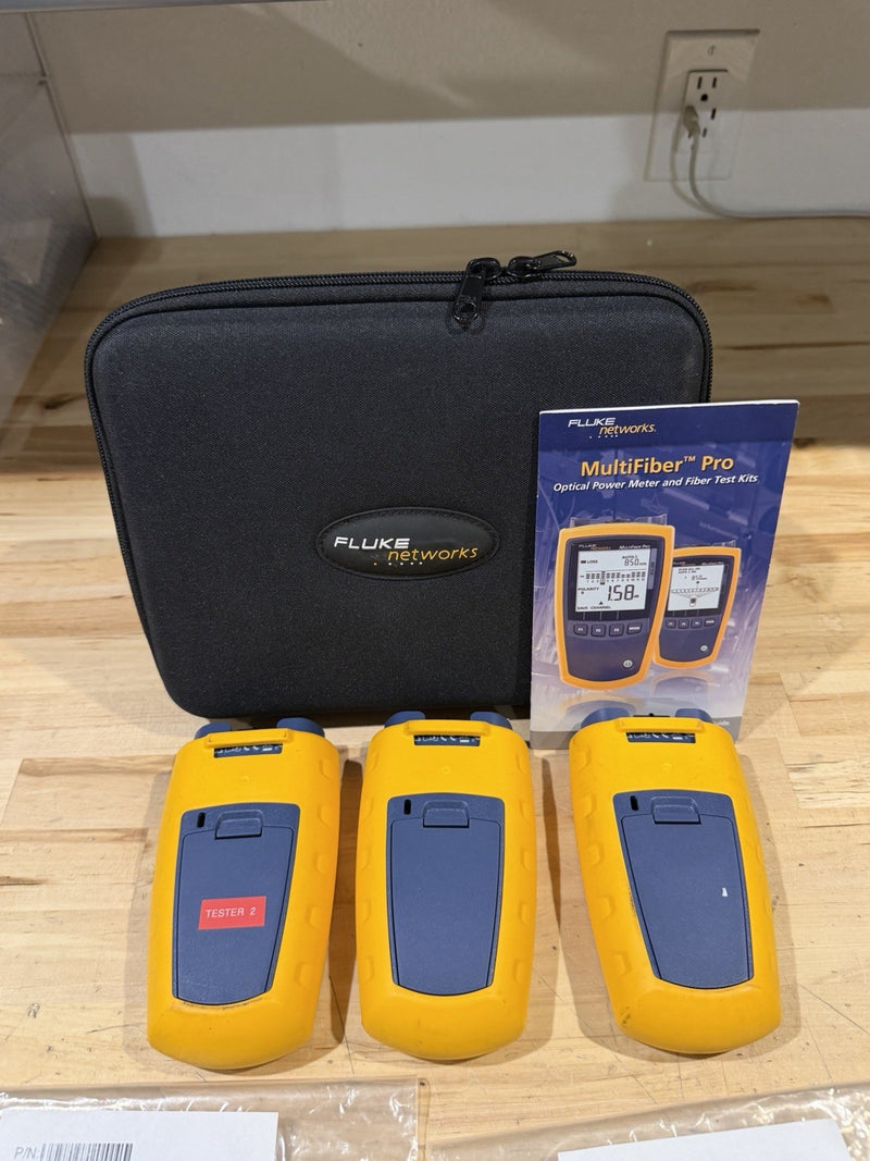 FLUKE NETWORKS MFTK MM-850/SM-1310 MULTIFIBER PRO MPO FIBER LOSS TEST KIT TESTED