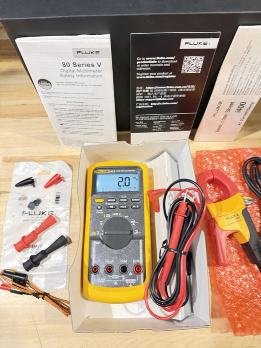 FLUKE 87V/IMSK INDUSTRIAL MULTIMETER SERVICE KIT WITH I400 AC CURRENT CLAMP