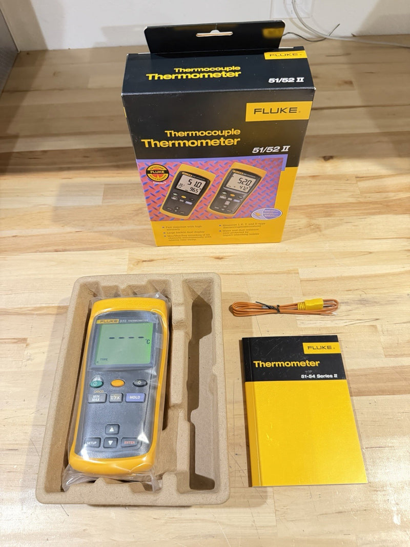 FLUKE 51 II THERMOCOUPLE THERMOMETER- SHIPS FAST (NEW)