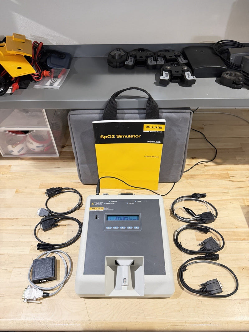 FLUKE INDEX 2 SPO2 SIMULATOR W/ ACCESSORIES (TESTED) SHIPS FREE