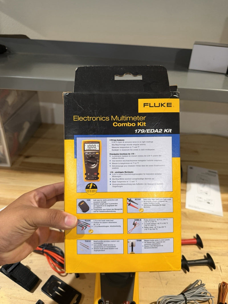 FLUKE 179/EDA2 6 PIECE INDUSTRIAL ELECTRONICS MULTIMETER COMBO KIT (NEW SEALED)