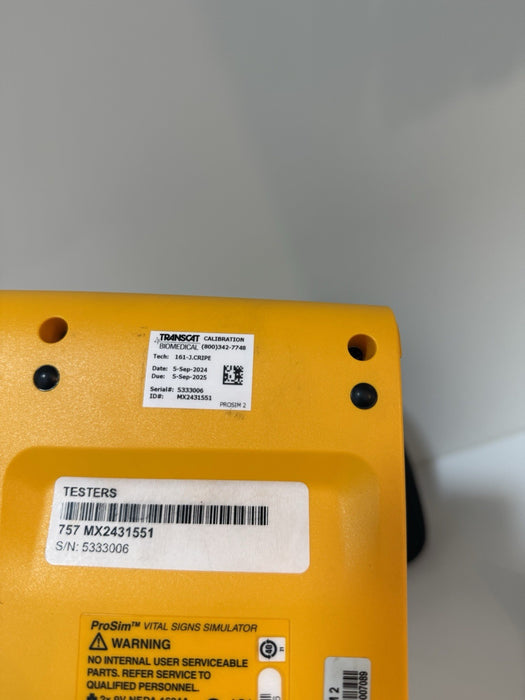 FLUKE BIOMEDICAL PROSIM 2 VITAL SIGNS SIMULATOR W/ CHARGEE (CALIBRATED 2025)